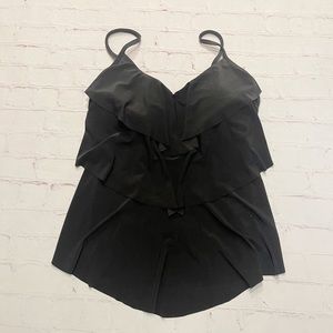 [Aqua Green] NWT black tiered tankini top women’s medium